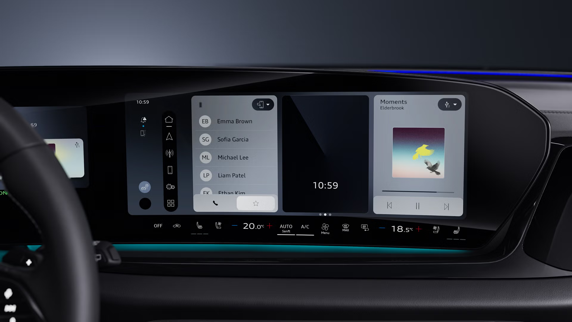 Nahaufnahme des MMI touch displays im Audi A6 allroad.